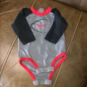 Nike Gray and Black Baby Onesie